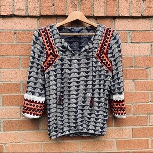 LUCKY BRAND Embroidered Top Size Small